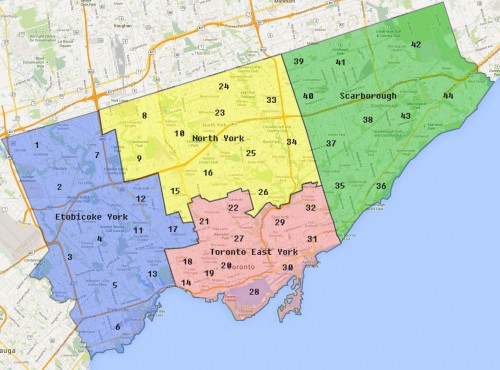 Toronto Ward map